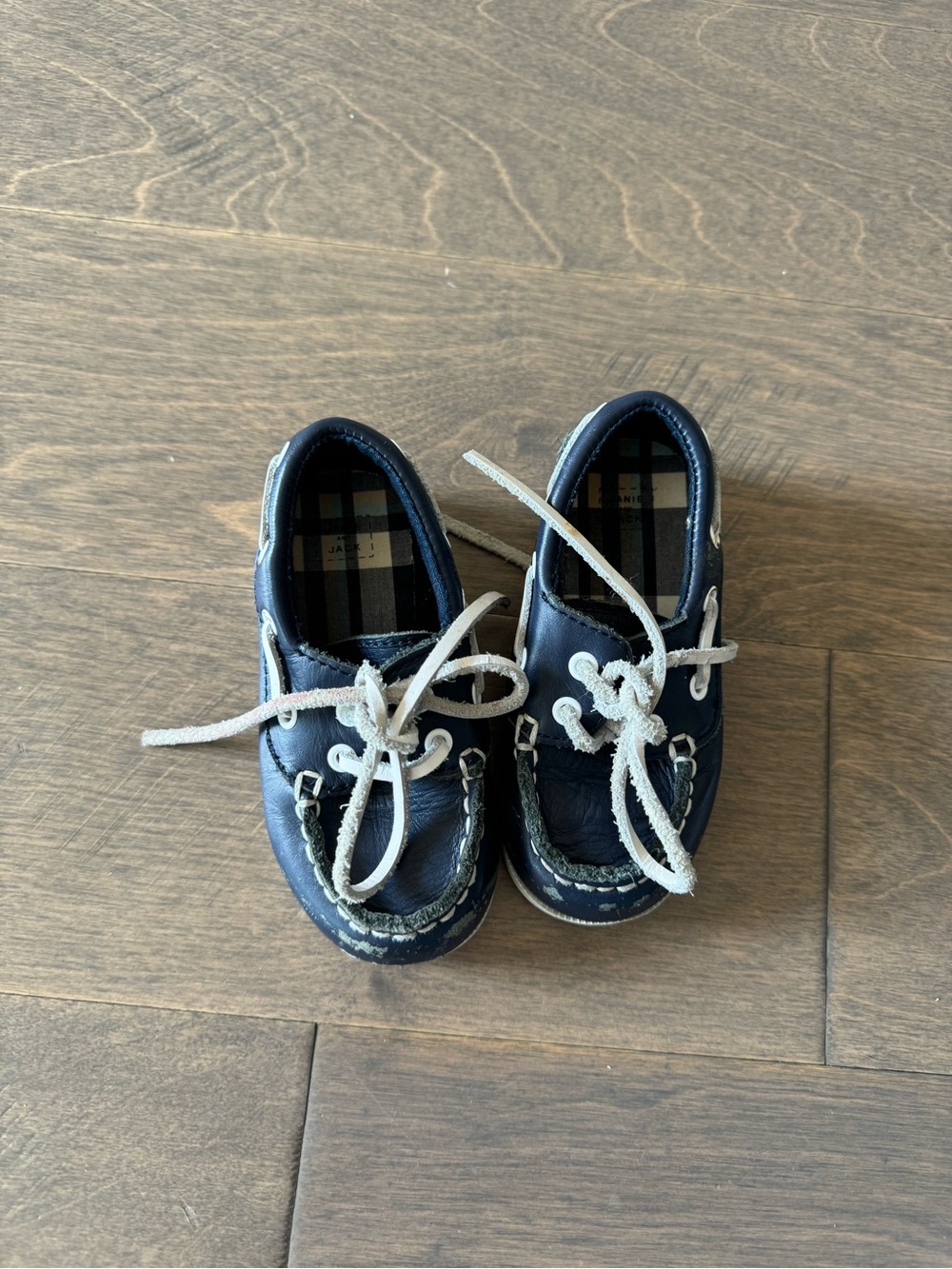 Janie and jack Kids Navy Moccasin  Shoes with Cream Laces
Spring